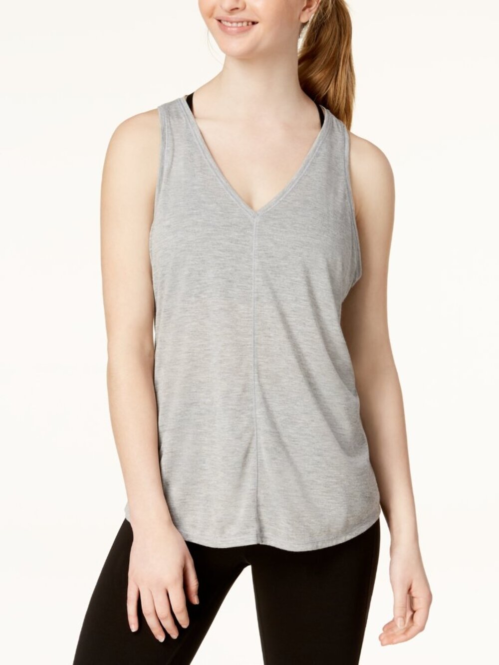 Calvin Klein Womens Vent Back Mist Heather Tank Top